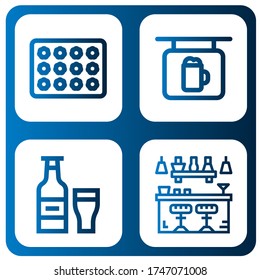 lager simple icons set. Contains such icons as Beer box, Bar, Beer, can be used for web, mobile and logo