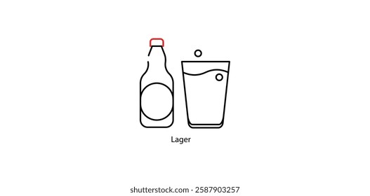 Lager Vector Icon - Smooth and Cold Fermented Beer Glass Symbol