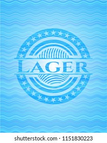 Lager water style badge.