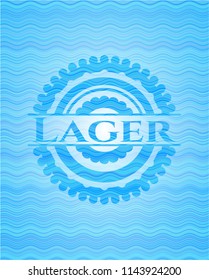 Lager water wave style badge.