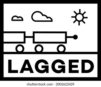 Lagged isolated on white sign , badge, stamp