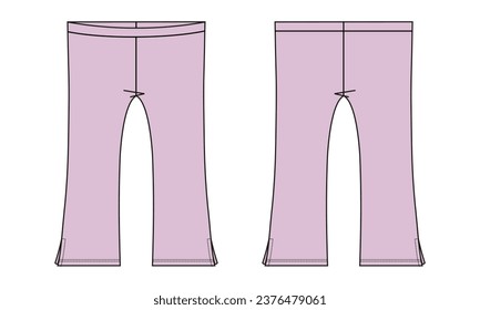  	
Lagging pant technical drawing fashion flat sketch vector illustration template for baby girls.