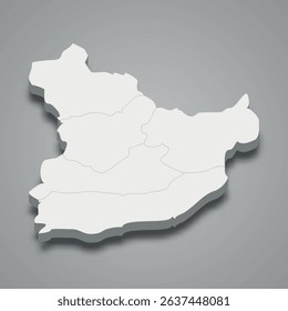 Laghman 3d isometric map is a region of Afghanistan, vector illustration