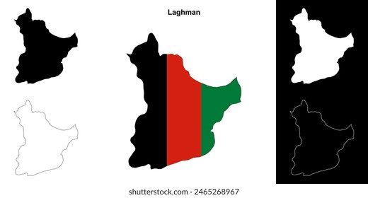 Conjunto de mapas esquemáticos de la provincia de Laghman