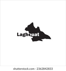 Laghouat map and black lettering design on white background