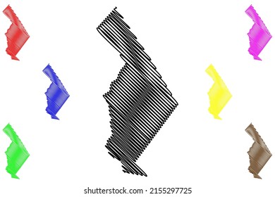 Lagoa da Canoa municipality (Alagoas state, Municipalities of Brazil, Federative Republic of Brazil) map vector illustration, scribble sketch Lagoa da Canoa map
