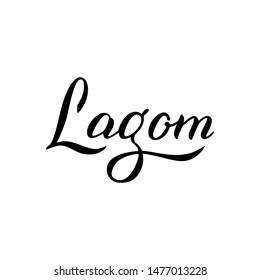 Lagom lettering font logo. Text trendy style design. Scandinavian lifestyle concept. Vector eps 10. 