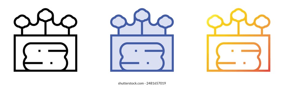icono de laguna. Diseño de estilo de relleno lineal, azul y degradado aislado sobre fondo blanco