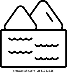 Lagoon Line Icon Vetor Design