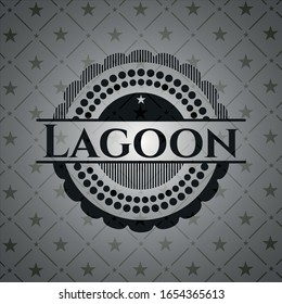 Lagoon realistic black emblem. Vector Illustration. Detailed.