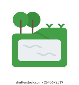 Lagoon Vector Illustration for Coastal Parks and Tropical Adventures. Blue water and nature symbol, national park scenery icon