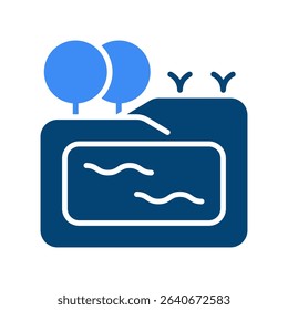Lagoon Vector Illustration for Coastal Parks and Tropical Adventures. Blue water and nature symbol, national park scenery icon