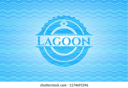Lagoon water concept style emblem.
