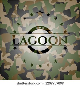 Lagoon written on a camouflage texture