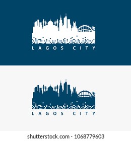 Lagos City Skyline Logo Vector