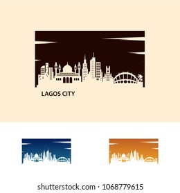 Lagos City Skyline Logo Vector