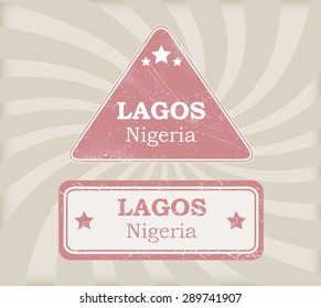 Lagos grunge rubber stamp.Vector illustration.