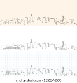 Lagos Hand Drawn Skyline