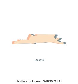 Lagos Map - World Map International vector template. Nigeria region silhouette vector illustration