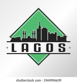 Lagos, Nigeria Skyline Logo. Adventure Landscape Design Vector City Illustration Vector illustration.