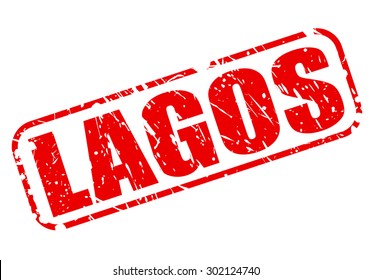 Lagos red stamp text on white