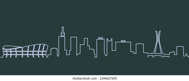 Lagos Single Line Skyline