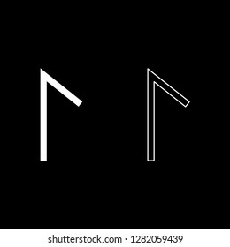 Lagu rune Laguz lake lagoon symbol icon set white color