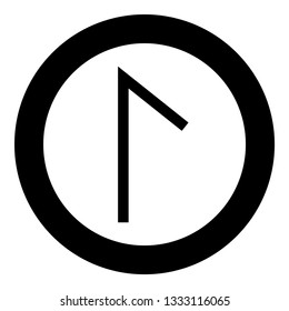 Lagu rune Laguz lake lagoon symbol icon black color vector in circle round illustration flat style simple image