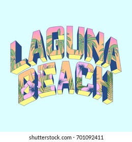 Laguna Beach vector illustration for t-shirt