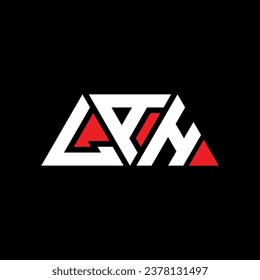 LAH triangle letter logo design with triangle shape. LAH triangle logo design monogram. LAH triangle vector logo template with red color. LAH triangular logo Simple, Elegant, and Luxurious design.