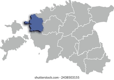Lahemaa COUNTY OR DEPARTMENT MAP STATE OF ESTONIA 3D ISOMETRIC MAP	