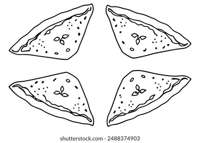 Lahmacun Line Art Creative Illustration Turkish Pizza Design