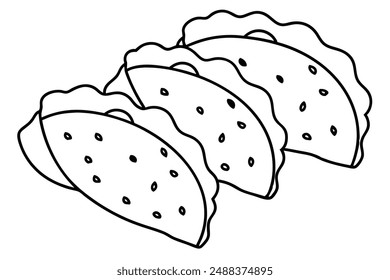 Lahmacun Line Art Elegant Turkish Pizza Hand Drawn Design