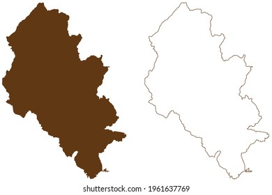 Lahn-Dill district (Federal Republic of Germany, rural district Giessen region, State of Hessen, Hesse, Hessia) map vector illustration, scribble sketch Lahn Dill Kreis map