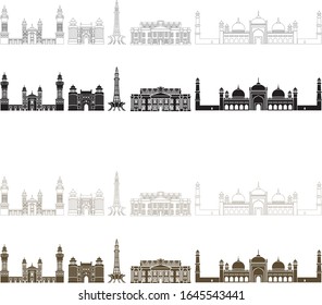 Lahore Pakistan Monument Vector for your Design 