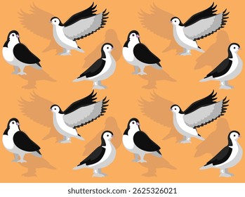 Lahore Pigeon pássaro personagem dos desenhos animados sem costura papel de parede fundo
