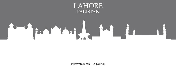 Lahore skyline outline vector