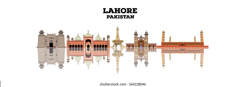 Lahore skyline reflection