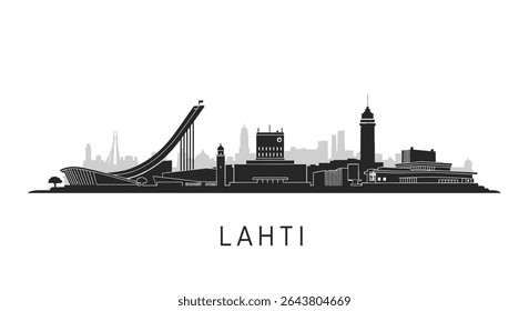 Lahti Skyline Vector with Finland Cityscape, and Landmark.