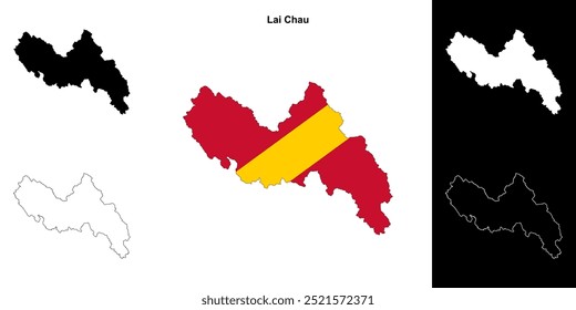 Lai Chau leere Gliederungskarte