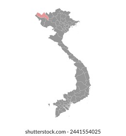 Lai Chau province map, administrative division of Vietnam. Vector illustration.