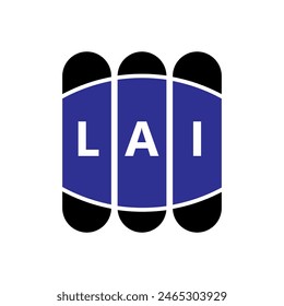 LAI letter logo design on white background.