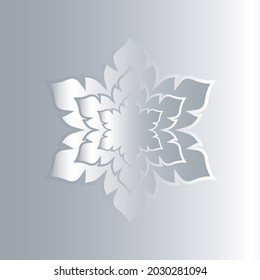 Lai Thai, White and Grey Blossom, Traditional Thai style pattern, Vector illustration