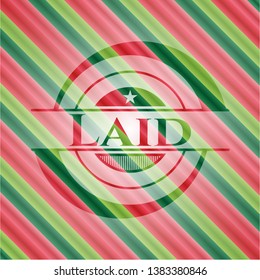 Laid christmas style emblem. Vector Illustration. Detailed.