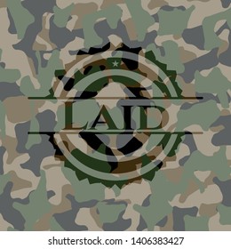 Laid on camo texture. Vector Illustration. Detailed.