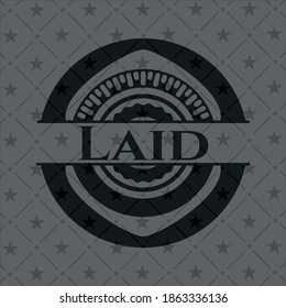 Laid realistic dark emblem. Vector Illustration. Detailed. 