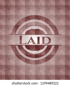 Laid red badge with geometric pattern. Seamless.