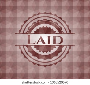 Laid red seamless geometric pattern emblem. Seamless.