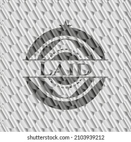 Laid silver color badge or emblem. Scales pattern. Vector Illustration. Detailed. 