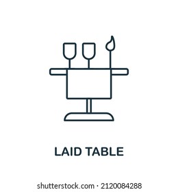 Laid Table icon. Line element from restaurant collection. Linear Laid Table icon sign for web design, infographics and more.